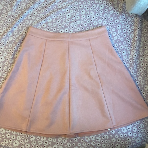 Baby Pink Faux Suede High Waisted Mini Skirt - Picture 5 of 7